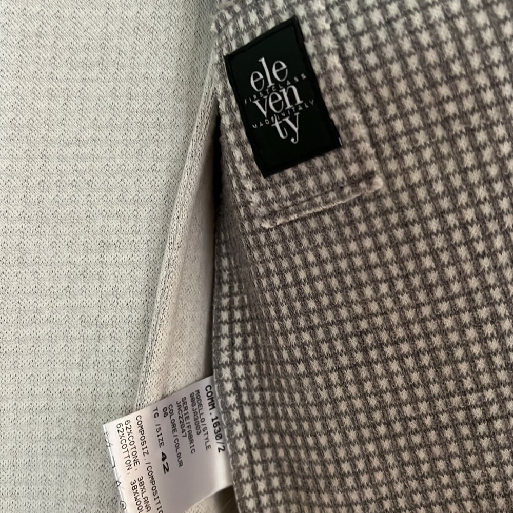 Grey Knit Eleventy Womens Waffle 2 Button Blazer - image 3